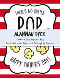 Father's Day Popcorn Tag, Gift, Popcorn, Red, Editable, Fa