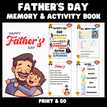 Preview of Father's Day Activity and Memory Pack - Father's Day Gift - All About Dad!