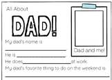 Father's Day Printable Activity Pages-Black & White