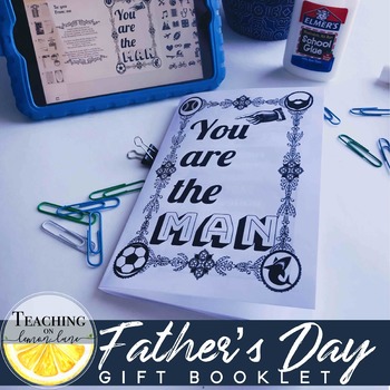 Preview of Father's Day Printable Booklet | Fathers Day Writing Activity Card | Fun Gift