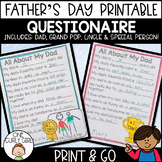 Father's Day Printable Questionnaire    All About My Father
