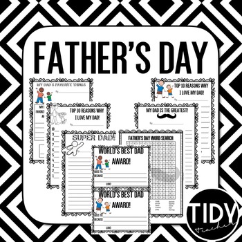 Father's Day Literacy Printable Sheets for Second-Fifth Graders!