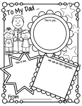 Preview of Father's Day Card Printables Oral Language 4 Styles FREE