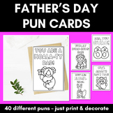Father's Day Pun Cards - Print and Go cards for Father's Day