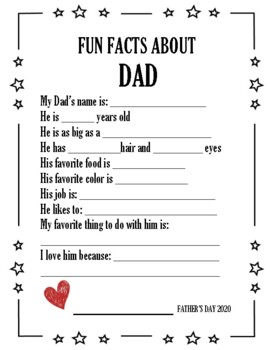 Download Fathers Day Questionnaire Worksheets Teaching Resources Tpt