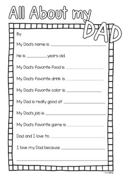 Father's Day Questionnaire and Photo Prop with American Spelling