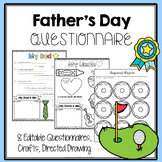 Father's Day Questionnaire for Preschool and Printable Crafts