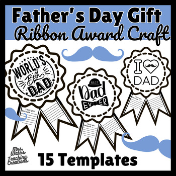 Preview of Father's Day Cards - Father's Day Ribbon Award Templates - Elementary Students