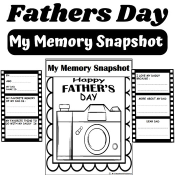 Preview of Father's Day Snapshots Craft Activities Memory Book All About My Dad