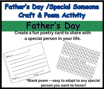Preview of Father's Day (Someone Special) Craft and Poem