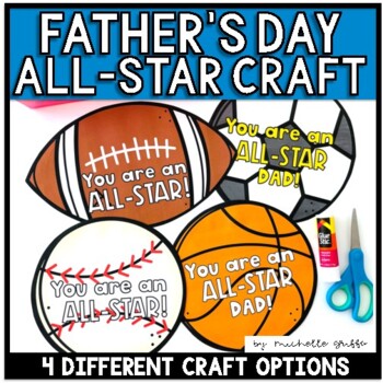 Preview of Father's Day Sports Craft All Star Basketball Soccer Football Questionnaire