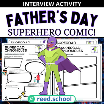 Preview of Father's Day Superhero Comic: Research & Interview Activity (Grades 3-6)