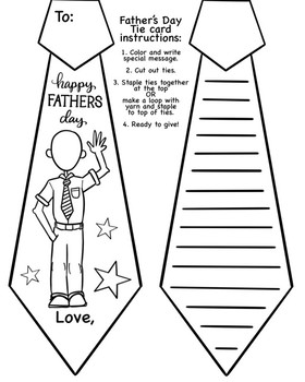 fathers day tie card teaching resources teachers pay teachers
