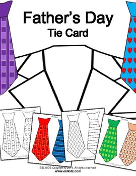 Father's Day Tie Card Activity by ESL Kidz | Teachers Pay Teachers