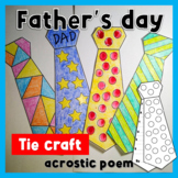 Father's Day Tie Craft Writing Acrostic Poem