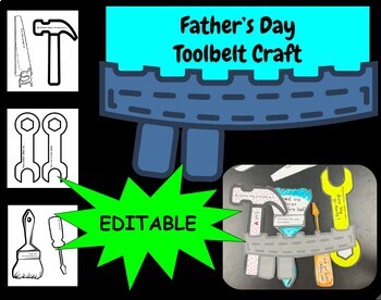 Preview of Father's Day Toolbelt Craft (Editable)