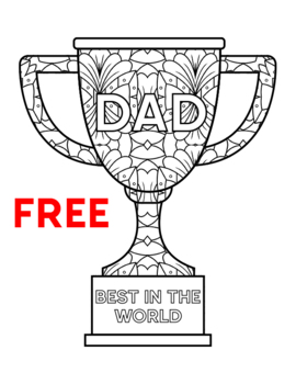 Preview of Father's Day Trophy : Mindfulness Coloring Pages / Mindfulness Activities / Free