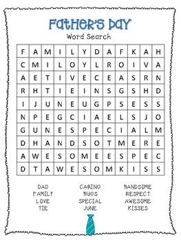 Father's Day Word Search