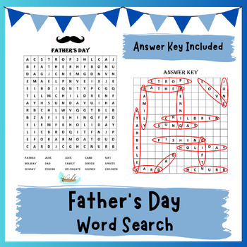 father s day word search by many hats educator tpt