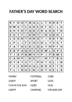 Preview of Father's Day Word Search
