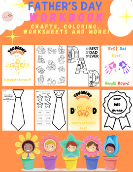 Preview of Father's Day Workbook | Coloring | Handprint Craft | Inclusive Family Activities