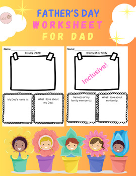 Preview of Father's Day Worksheet | All About  DAD and FAMILY
