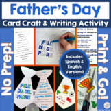 Father's Day Writing Activity in Spanish and English | No-