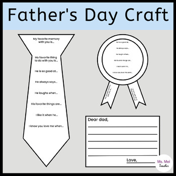 Father's Day Writing Crafts and Activities - Dad, Grandpa, Uncle, Brother