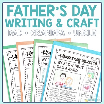Preview of Father's Day Writing - Newspaper Activity - Easy Craft and Gift for Dad