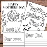 Father's Day and Mother's Day Cards Coloring & Parent's Da