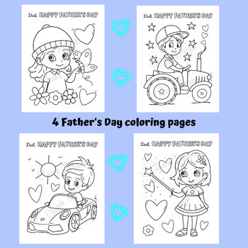 Father's Day coloring pages for kids printable by Chiara Designs