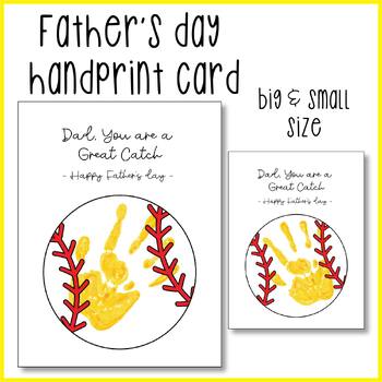 Handprint Baseball Father's Day Gift with Free Printable Poem