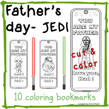 Printable Father's Day Coloring Bookmarks