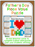 Father's Day Activities Math 100 Chart Place Value Puzzle