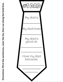 Fathers Day Activity & Writing Prompts by Fizzy's Learners | TPT