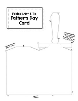 Father's Day Card, DIY Shirt Tie Bowtie Craft Templates by Mrs Romano