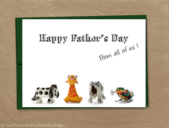 Preview of Fathers Day Card, Printable, Dad Birthday Greeting Card, Lion,  5"X7"