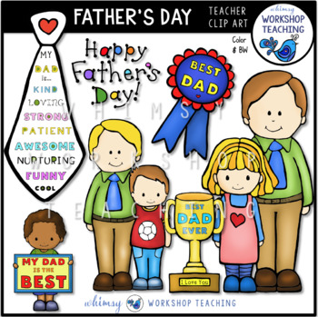 Preview of Father's Day Clip Art Set (14 graphics) Whimsy Workshop Teaching