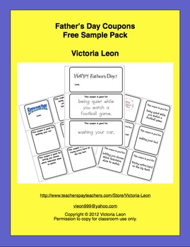 Preview of Father's Day Coupons - Free Sample Pack