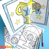 Fathers Day Craft - Coloring Page & Pop Up Card in one
