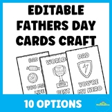 Fathers Day Crafts 2nd Grade, Editable Coloring Activity f