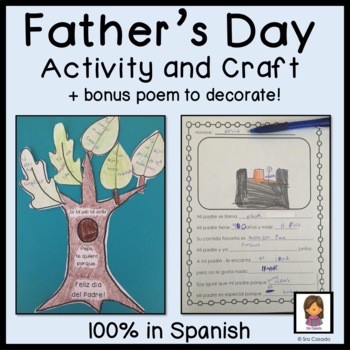 Preview of Fathers Day Dia del Padre Craft and Activity Bilingual Spanish English