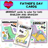 Fathers Day Dinosaur Card English and Spanish