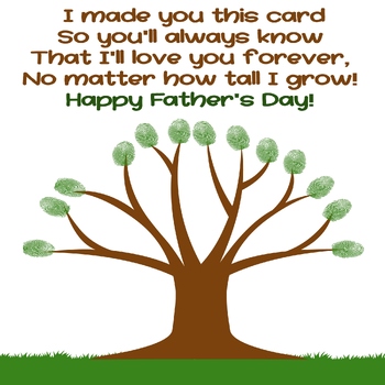 Preview of Fathers Day Fingerprint Tree - Father's Day Crafts For Kindergarten,Preschool