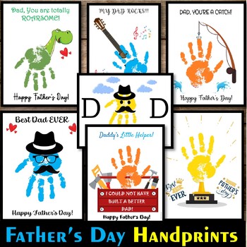 Preview of Fathers Day Handprint Art, Keepsake Art, Fathers Day Craft Activities Card