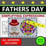 Fathers Day Math Coloring Combining Like Terms