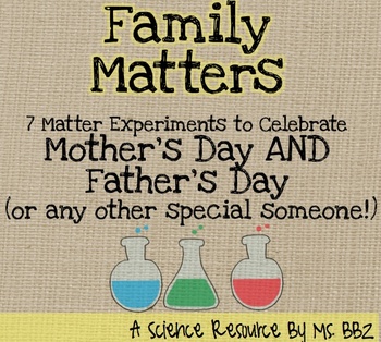 Preview of Mother's Day Matter Craftivities {Solids, Liquids, and Gases}