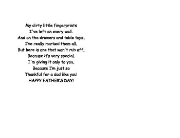 Free Father's Day Poem Printable for Preschoolers