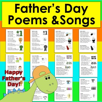 Father's Day Poems & Songs - 2 Versions - Color & B/W