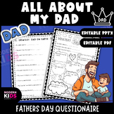 Fathers Day Questionaire- All About My Awesome Dad